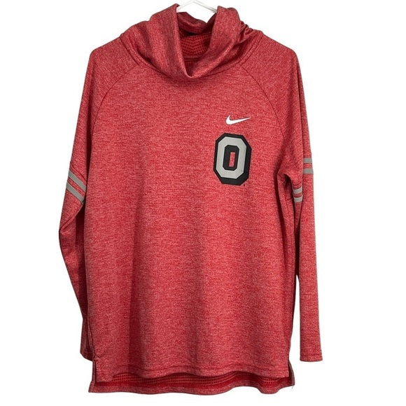 Nike Tops - Nike Ohio State University Buckeyes Cowl Neck Long Sleeve Pullover Size Large